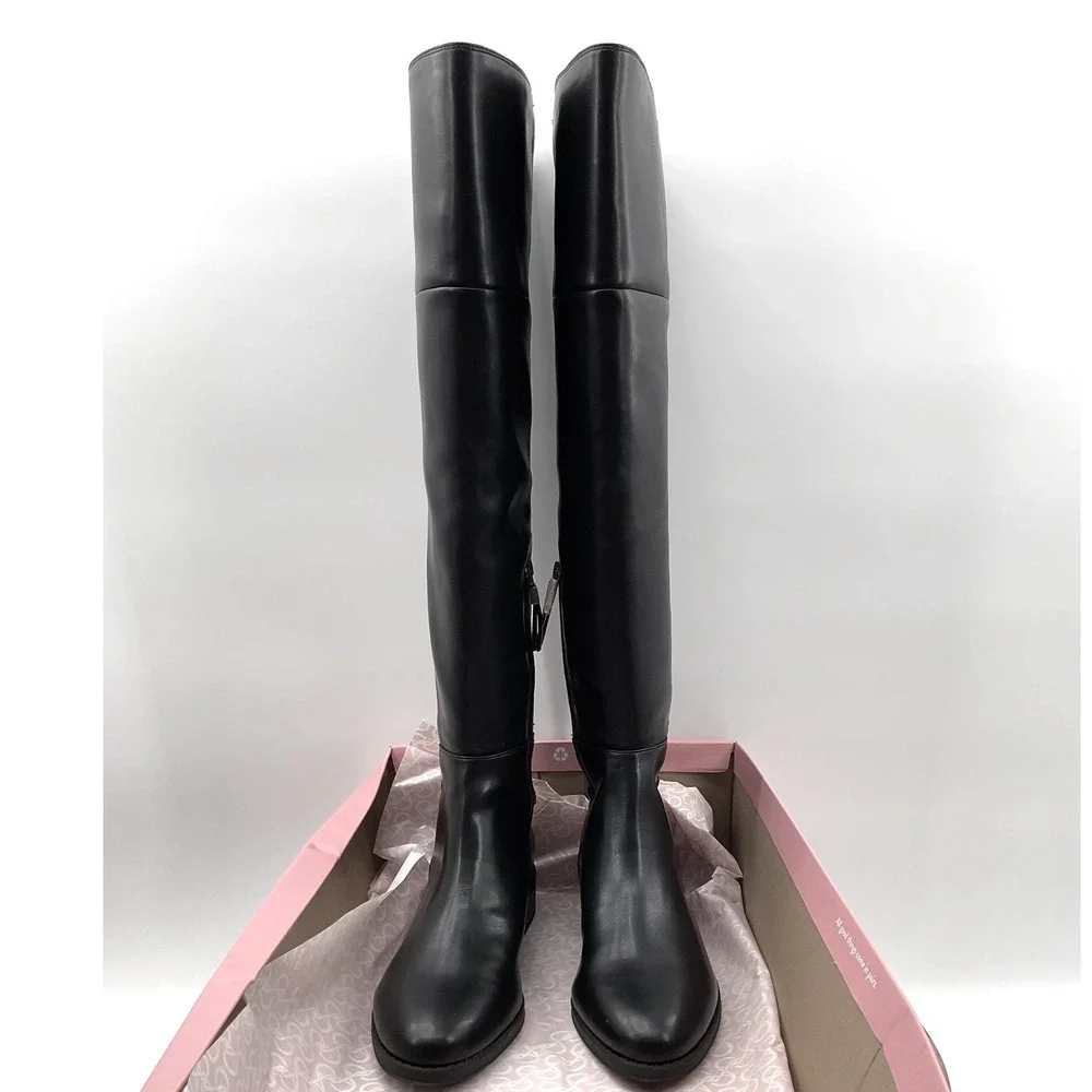 Sam and Libby Womens Black Over The Knee Stretch Back Riding Boots Size 8.5